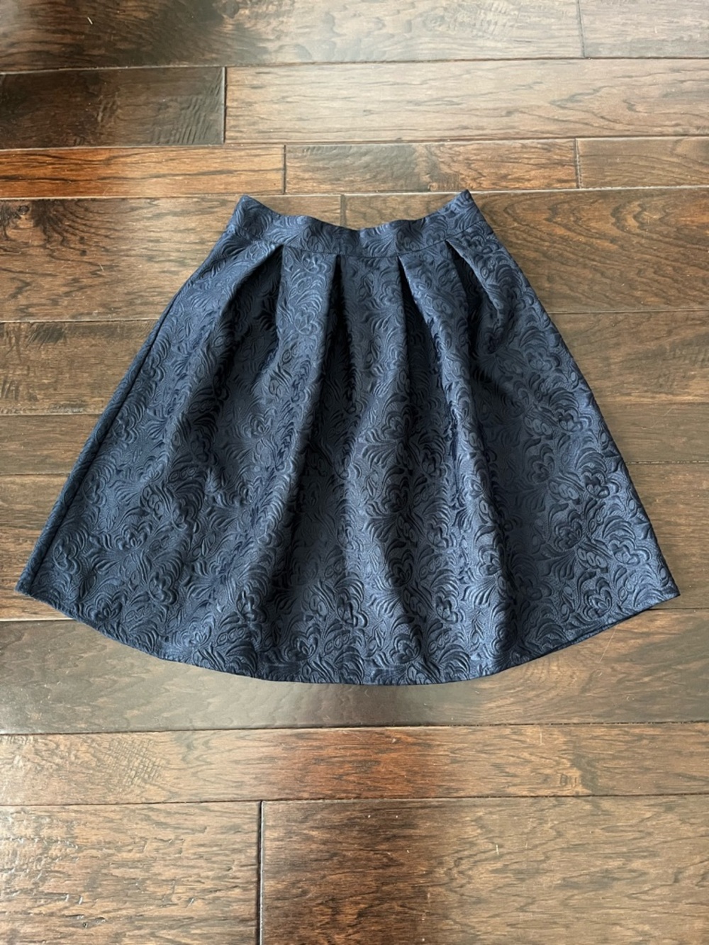 Allegra K Jacquard Dark Blue Skirt, Size Small